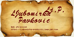 LJubomirka Pavković vizit kartica